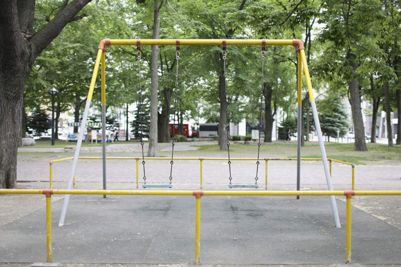 无人,公园,栏杆,横图,室外,白天,正面,游戏,草地,草坪,植物,摇摆,栅栏,篱笆,围栏,玩,娱乐,护栏,草,树,树木,绿色,自然,秋千,荡秋千,休闲,生长,成长,活动,摇晃,玩耍,嬉戏,彩图