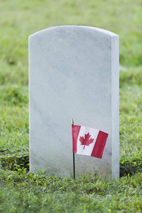 无人,竖图,室外,特写,白天,正面,草地,草坪,植物,旗帜,国旗,叶子,一面,一片,条纹,枫叶,枯叶,落叶,草,黄色,红色,绿色,白色,墓碑,墓地,纪念,留念,枫树叶,死亡,掩埋,坟墓,陵墓,怀念,加拿大国旗,坟场,殒命,记念,灭亡,埋葬,安葬,叶,叶片,旗,彩图