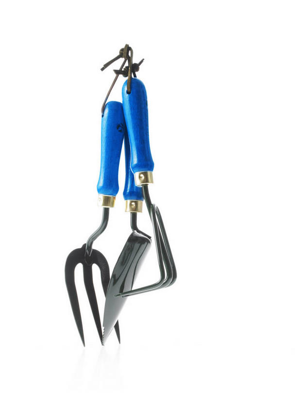 无人,竖图,室内,特写,白天,白色背景,正面,静物,金属制品,金属,铲子,工具,三个,蓝色,摄影,影棚,耙子,纠缠,农具,耕具,彩图,影棚拍摄,拍摄,手铲