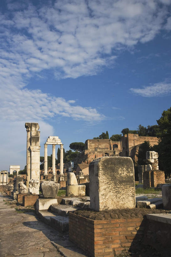 无人,竖图,室外,白天,仰视,旅游,度假,名胜古迹,标志建筑,地标,建筑,雕塑,意大利,欧洲,遗迹,艺术,装饰,雕刻,雕像,柱子,云,云朵,豪华,云彩,古迹,文物,娱乐,建设,古建筑,废墟,蓝色,白云,蓝天,天空,工艺品,天,享受,休闲,旅游胜地,放松,晴朗,纪念,美术,拉齐奥,南欧,主题,陈列,古文明,古罗马广场,意大利共和国,科林斯柱式,功能,美学,富丽,拉齐奥大区,古罗马市场,露天博物馆,柱式,晴空,彩图,低角度拍摄