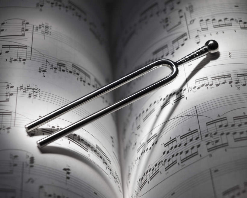 无人,横图,俯视,室内,特写,白天,静物,书籍,一本,阴影,反射,音叉,影子,乐谱,五线谱,音乐,一个,打开,摄影,影棚,单个,调音,节拍,开启,音符,频率,符头,符干,符尾,乐章,书,图书,彩图,高角度拍摄,影棚拍摄,拍摄,Y形,发声器