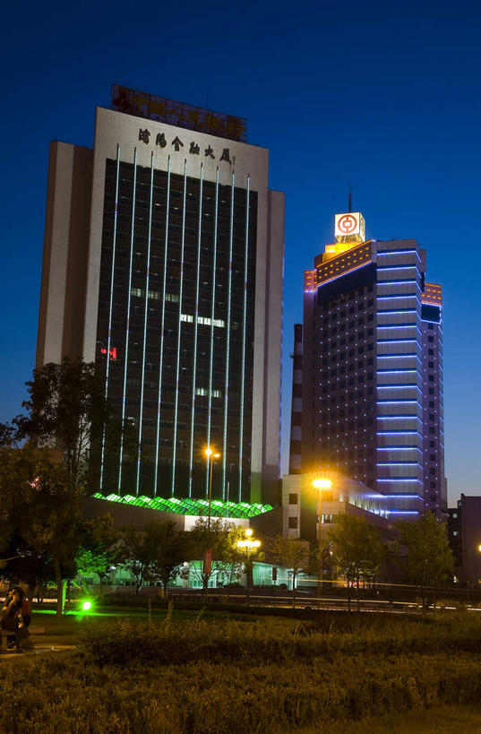 无人,高楼大厦,竖图,室外,夜晚,正面,度假,美景,植物,窗户,落地窗,城市风光,城市,大厦,道路,建筑,路,路灯,摩天大楼,公路,照明,中国,亚洲,一排,许多,阴影,整齐,并列,并排,光线,影子,景观,灯光,交通,很多,娱乐,玻璃窗,灯,树,树木,排列,绿色,自然,享受,休闲,景色,放松,生长,成长,照亮,照明设备,队列,平行,玻璃幕墙,东亚,辽宁,辽宁省,沈阳,中华人民共和国,省会,沈阳市,辽,东北地区,马路,彩图,大楼,高层建筑,高楼,摩天楼