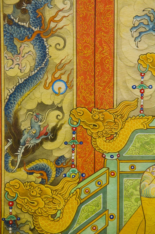 无人,栏杆,竖图,室内,白天,正面,绘画,成功,椅子,一张,艺术,装饰,龙,木椅,云,云朵,围栏,古典,云彩,注视,文化,文物,护栏,祥云,黄色,蓝色,白云,工艺品,观察,看,品味,张嘴,三条,古董,观看,华丽,修饰,美术,吉祥,点缀,察看,高雅,古物,高贵,关注,图腾,一幅,挂画,传说,张大嘴巴,古玩,美学,吉利,衬托,美观,雅致,雅观,祥瑞,灵兽,权势,尊荣,幸运,装饰画,张开嘴,抬头,仰头,半身,彩图