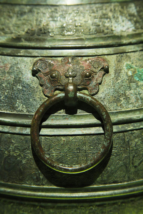 无人,竖图,室内,特写,白天,正面,静物,金属制品,金属,一个,容器,单个,储藏,储存,青铜,青铜器,彩图,贮存,青铜制品