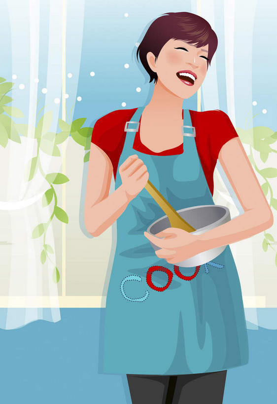 西方人,一个人,无人,站,笑,微笑,露齿笑,竖图,插画,室内,白天,正面,数码,科技,窗帘,欧洲,欧洲人,仅一个年轻女性,仅一个女性,仅一个人,阴影,服装,网络,围裙,高光,几何,计算机图形,拿,合成,钵,图画,拿着,休闲装,画,衣服,红色,蓝色,蓝天,天空,容器,天,站着,休闲,休闲服,服饰,晴朗,储藏,电脑合成图,数码合成图,储存,漫画,万里无云,写实,具体,具象,年轻女性,女人,女性,白种人,晴空,晴空万里,站立,半身,彩图,贮存