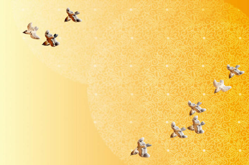 无人,横图,室内,白天,正面,数码,科技,鸟,许多,阴影,花纹,网络,鸟类,很多,高光,几何,计算机图形,合成,排列,黄色,电脑合成图,数码合成图,斑纹,写实,具体,具象,摆列,彩图,全身,布列,分列