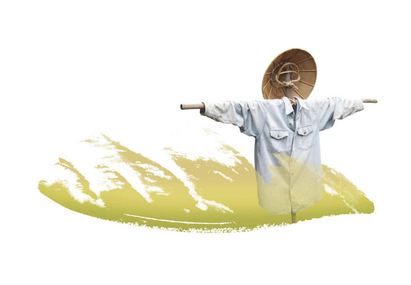 无人,农田,横图,插画,室内,白天,白色背景,正面,庄稼,农作物,数码,科技,帽子,阴影,服装,网络,草帽,稻草,高光,几何,计算机图形,合成,图画,休闲装,稻草人,画,衣服,休闲,休闲服,服饰,电脑合成图,数码合成图,合成图,漫画,写实,具体,具象,一顶,偶人,彩图,耕地,庄稼田