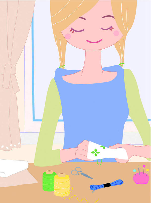 东方人,一个人,无人,坐,闭眼,笑,微笑,竖图,插画,室内,白天,正面,数码,科技,窗户,窗帘,刺绣,亚洲,仅一个年轻女性,仅一个女性,仅一个人,握,修剪,阴影,花纹,网络,布,工具,剪刀,图案,线,高光,几何,计算机图形,拿,合成,图画,拿着,黄种人,针,玻璃窗,画,握着,绣,裁剪,电脑合成图,数码合成图,剪子,剪裁,切割,绣花针,漫画,线轴,写实,具体,具象,年轻女性,女人,女性,亚洲人,闭眼睛,闭着眼,闭着眼睛,坐着,半身,彩图