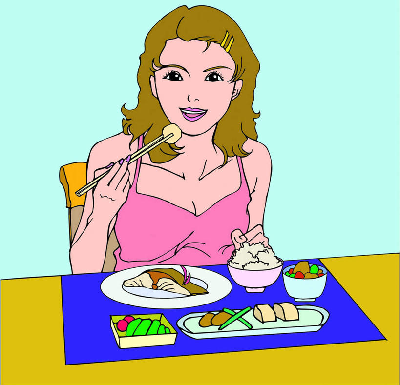 西方人,头发,一个人,无人,坐,举,摸,吃,横图,插画,室内,白天,正面,烹饪,西餐,数码,科技,餐桌,桌子,杯子,餐具,椅子,欧洲,欧洲人,仅一个年轻女性,仅一个女性,仅一个人,撑,抚摸,握,阴影,蓝色背景,服装,网络,布料,叉子,瓷器,刀叉,刀子,碟子,勺子,料理,食品,高光,几何,计算机图形,拿,合成,布纹,图画,拿着,注视,休闲装,菜肴,美食,画,桌布,食物,衣服,粉色,黄色,盘子,餐巾,调羹,台布,观察,看,靠,靠着,托,倚靠,休闲,休闲服,西式,握着,服饰,佳肴,观看,电脑合成图,数码合成图,察看,撑着,倚着,关注,铁勺,漫画,写实,具体,具象,年轻女性,女人,女性,白种人,触摸,接触,举起,举手,举着,嚼,食,向上举,向上伸,向上托,坐着,半身,彩图