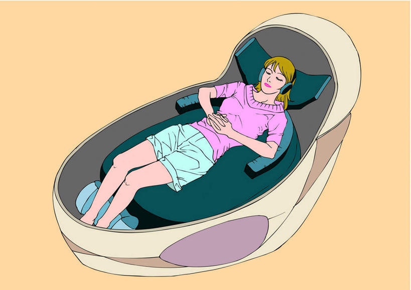 西方人,一个人,无人,躺,闭眼,横图,俯视,插画,室内,白天,数码,科技,椅子,欧洲,欧洲人,仅一个年轻女性,仅一个女性,仅一个人,阴影,网络,高光,几何,计算机图形,合成,图画,画,电脑合成图,数码合成图,按摩椅,漫画,写实,具体,具象,年轻女性,女人,女性,白种人,闭眼睛,闭着眼,闭着眼睛,躺着,彩图,高角度拍摄,全身