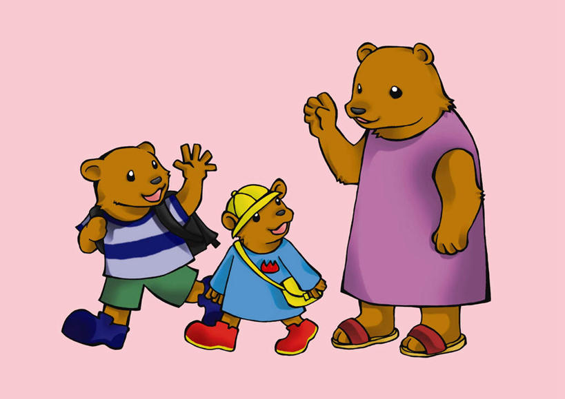 无人,母亲,儿子,走,横图,插画,室内,白天,正面,数码,科技,野生动物,熊,帽子,三只,上学,阴影,粉色背景,网络,书包,小熊,高光,几何,计算机图形,合成,图画,扭头,注视,运动帽,画,动物,背着,观察,看,招手,转头,母子,鸭舌帽,可爱,母爱,活泼,观看,电脑合成图,数码合成图,察看,关注,漫画,写实,具体,具象,步行,散步,走路,彩图,全身