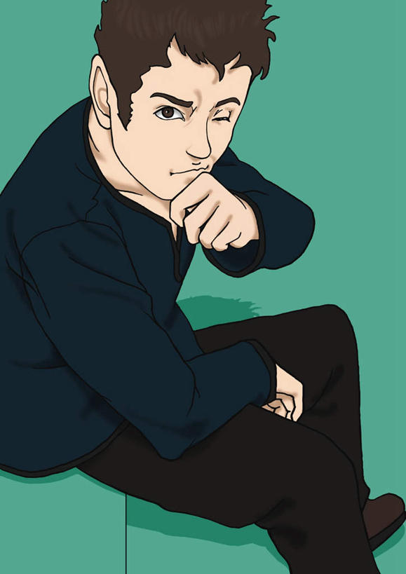 西方人,一个人,无人,坐,闭眼,竖图,俯视,插画,室内,白天,数码,科技,楼梯,欧洲,欧洲人,仅一个男性,仅一个人,撑,绿色背景,阴影,反射,网络,影子,阶梯,高光,几何,计算机图形,二郎腿,合成,图画,托腮,台阶,画,仅一个年轻男性,托,电脑合成图,数码合成图,眨眼,托下巴,漫画,写实,具体,具象,男人,男性,年轻男性,白种人,闭眼睛,闭着眼,闭着眼睛,坐着,彩图,高角度拍摄,全身