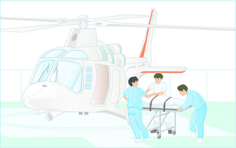 东方人,无人,四个人,医生,病人,站,躺,推,横图,俯视,插画,室内,白天,白色背景,工作服,制服,数码,科技,飞机,亚洲,阴影,网络,高光,几何,计算机图形,合成,图画,黄种人,航空,画,交通工具,站着,医护人员,医疗人员,直升机,直升飞机,电脑合成图,数码合成图,急救,担架,漫画,写实,具体,具象,工作制服,卧着,男人,男性,年轻男性,亚洲人,大夫,患者,就医者,躺着,卧,站立,彩图,高角度拍摄,全身,工作套服