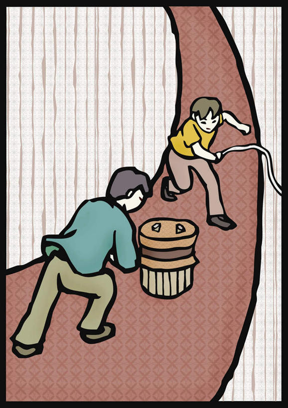 东方人,儿童,无人,两个人,伙伴,朋友,站,竖图,俯视,插画,室内,白天,游戏,友谊,数码,科技,亚洲,握,阴影,服装,网络,高光,几何,计算机图形,打,拿,玩,合成,图画,拿着,注视,休闲装,黄种人,娱乐,画,两个,小孩,衣服,陀螺,看,站着,休闲,休闲服,益智,握着,服饰,观看,活动,抽,电脑合成图,数码合成图,发泄,关注,消遣,智力,漫画,写实,具体,具象,宣泄,陀罗,干乐,冰尜,打老牛,独乐,友情,男孩,男人,男性,亚洲人,玩耍,嬉戏,站立,彩图,高角度拍摄,全身,男生