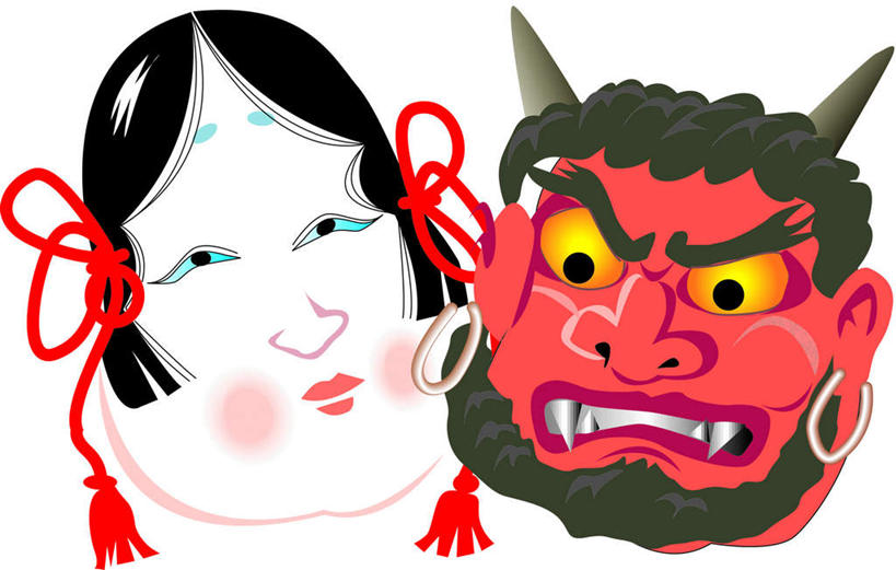 东方人,无人,两个人,笑,微笑,露齿笑,横图,插画,室内,白天,白色背景,正面,数码,科技,亚洲,阴影,网络,面具,高光,几何,计算机图形,合成,图画,注视,黄种人,画,两个,观察,看,张嘴,观看,电脑合成图,数码合成图,察看,关注,凶恶,漫画,张大嘴巴,写实,具体,具象,白脸,红脸,男人,男性,女人,女性,中年男性,中年女性,亚洲人,张开嘴,半身,彩图