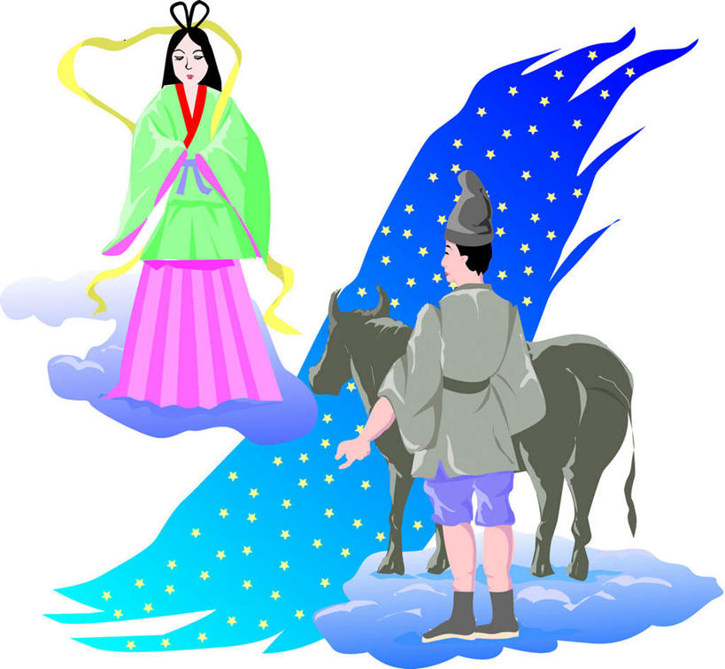 东方人,背部,无人,两个人,夫妻,站,横图,插画,室内,白天,白色背景,正面,民族服装,爱情,数码,科技,牛,亚洲,阴影,服装,神话,网络,云,星星,云朵,高光,几何,计算机图形,浪漫,合成,云彩,图画,黄种人,家禽,相视,画,衣服,白云,动物,站着,面对面,家畜,恩爱,恋人,服饰,牲畜,银河,对视,电脑合成图,数码合成图,衣着,穿着,相对,传说,漫画,相看,写实,具体,具象,鹊桥,织女,牛郎,衣饰,男人,男性,年轻男性,年轻女性,女人,女性,亚洲人,夫妇,情侣,站立,彩图,全身,传统服装,民俗服,伴侣