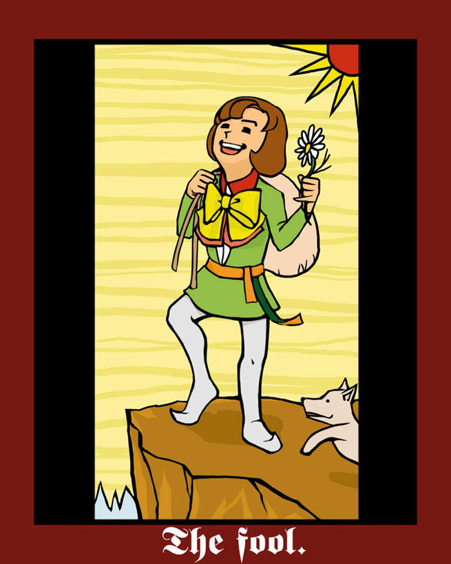 西方人,一个人,无人,站,笑,微笑,露齿笑,竖图,插画,室内,白天,正面,民族服装,数码,科技,太阳,欧洲,欧洲人,仅一个男性,仅一个人,握,阴影,黑色背景,网络,英文,边框,标志,方框,数字,图案,文字,字符,字母,褐色,高光,几何,计算机图形,罗马数字,拿,合成,图像,图画,拿着,注视,标识,画,画框,仅一个年轻男性,卡片,观察,看,站着,卡通,可爱,握着,活泼,观看,英文字母,电脑合成图,数码合成图,察看,关注,塔罗牌,占卜,漫画,算命,写实,具体,具象,流浪,流浪者,愚人,愚者,大阿卡那牌,男人,男性,年轻男性,白种人,站立,彩图,全身,传统服装,民俗服