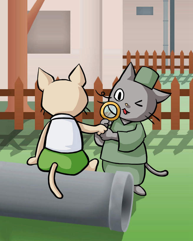 背部,无人,栏杆,站,笑,微笑,露齿笑,竖图,插画,室内,白天,正面,数码,仪器,科技,建筑,宠物,猫,握,阴影,服装,检查,反射,分析,光线,科学,网络,放大镜,影子,栅栏,墙,篱笆,泥土,围栏,混凝土,高光,几何,计算机图形,拿,合成,图画,拿着,注视,休闲装,管道,护栏,墙壁,墙面,画,衣服,动物,观察,看,站着,两只,休闲,眯眼,休闲服,卡通,可爱,清晰,探索,眯,模仿,握着,建造,服饰,活泼,放大,观看,仔细,电脑合成图,数码合成图,透镜,察看,凸透镜,聚焦,关注,猫咪,漫画,写实,具体,具象,光学,清楚,摹仿,手相,站立,彩图,全身,拟人