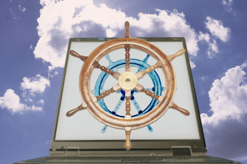 无人,横图,室内,白天,仰视,电脑,显示器,鼠标,键盘,数码,科技,阴影,网络,木制,云,云朵,高光,几何,计算机图形,合成,云彩,方向,输入设备,通讯设备,一个,蓝色,白云,蓝天,天空,天,台式电脑,晴朗,单个,电脑合成图,数码合成图,船舵,舵,通信设备,输出设备,写实,具体,具象,晴空,彩图,低角度拍摄