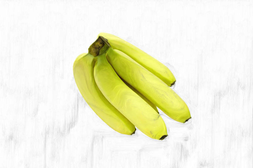 无人,横图,俯视,室内,特写,白天,白色背景,桌面,香蕉,水果,一串,新鲜,生食,食品,果实,食物,黄色,摄影,有机食品,绿色食品,影棚,甘蕉,彩图,高角度拍摄,影棚拍摄,拍摄