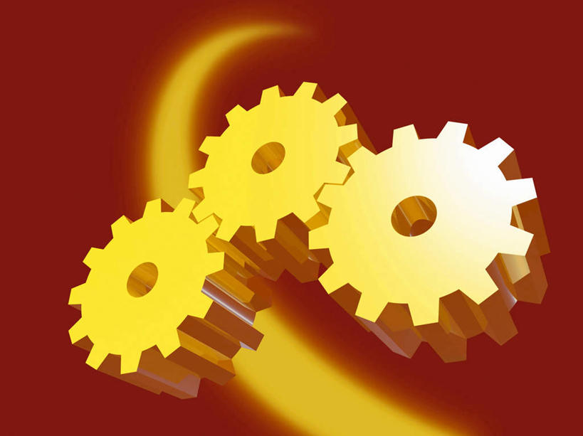 无人,横图,室内,白天,正面,零件,齿轮,数码,科技,连接,阴影,红色背景,组合,网络,高光,几何,计算机图形,合成,三个,黄色,机械,链接,电脑合成图,数码合成图,五金,紧固,拼接,拼凑,写实,具体,具象,拼合,凑集,聚合,撮合,链结,牢固,彩图