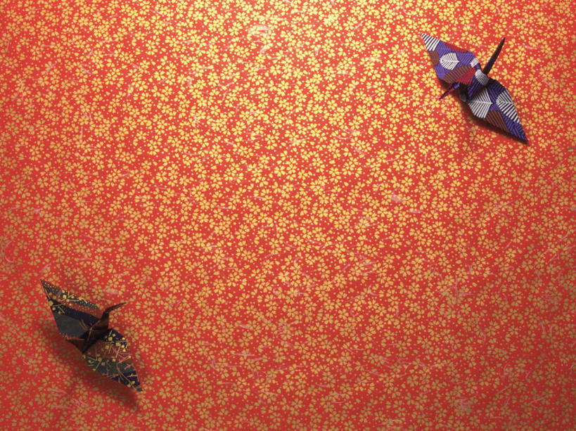 无人,横图,俯视,室内,特写,白天,静物,花纹,艺术,圆形,布料,图案,折纸,纸艺,手工艺品,布纹,千纸鹤,文化,桌布,花瓣,两个,黄色,红色,餐巾,纸鹤,工艺品,台布,摄影,影棚,对角,高雅,工艺折纸,自信心,品位,彩图,高角度拍摄,影棚拍摄,拍摄