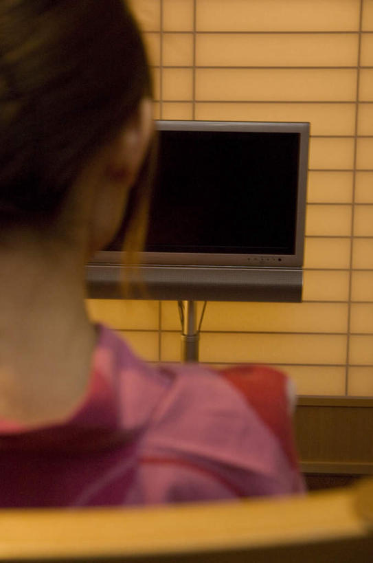 东方人,头发,一个人,客厅,坐,竖图,室内,白天,民族服装,沙发,电视,亚洲,仅一个年轻女性,仅一个女性,仅一个人,许多,和服,环保,朦胧,模糊,方格,墙,黄种人,墙壁,墙面,背面,红色,绿色,黑色,液晶电视,靠,靠着,倚靠,清晰,服饰,轻薄,一台,回收,资源,起居室,倚着,彩电,布艺沙发,利用,便携,低碳,循环,吴服,唐草,唐花,唐锦,彩色电视机,年轻女性,女人,女性,亚洲人,电视机,坐着,半身,彩图,传统服装,民俗服,高清