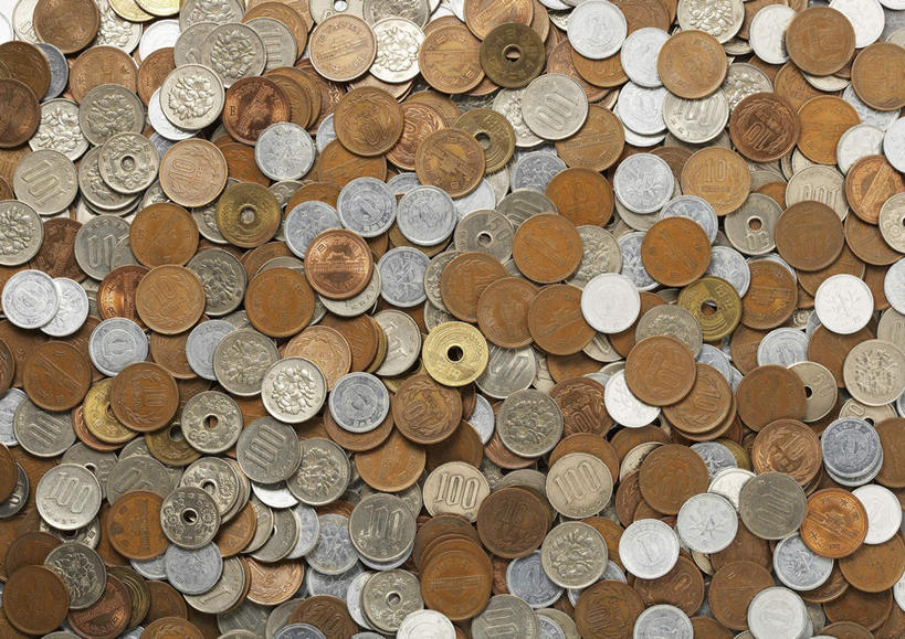 无人,横图,俯视,室内,白天,钱,金属制品,一堆,许多,堆叠,堆积,散落,金属,英文,钱币,字符,字母,日币,金融,经济,日元,堆,英文字母,杂乱,流通,贸易,货币,现金,硬币,彩图,高角度拍摄