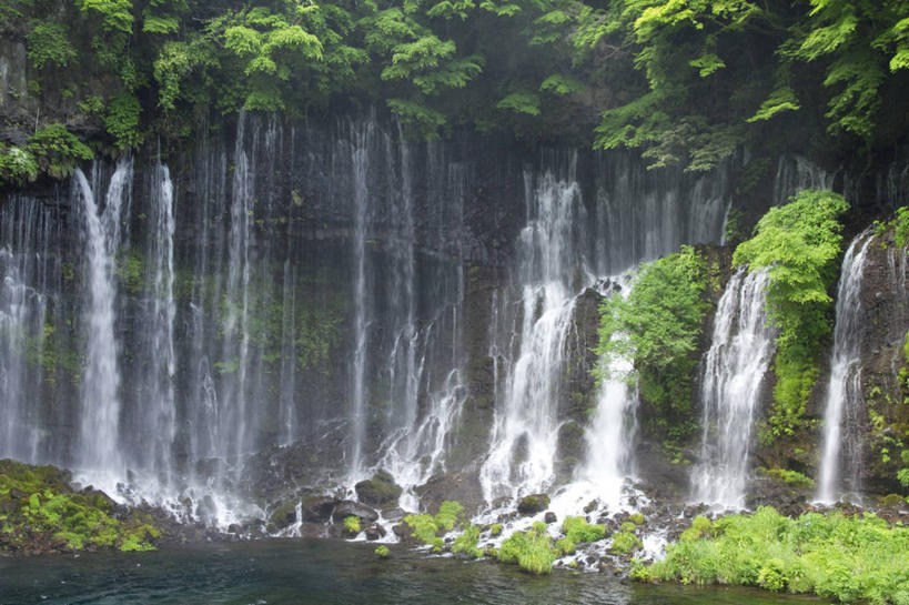 无人,横图,室外,白天,正面,旅游,度假,美景,瀑布,水,植物,长野县,日本,亚洲,阴影,飞溅,溅,光线,液体,影子,景观,水滴,娱乐,水珠,树,树木,绿色,阳光,自然,享受,休闲,景色,放松,生长,成长,喷洒,自然风光,东亚,本州,本州岛,日本国,中部地方,长野,轻井泽,轻井泽町,白丝瀑布,跌水,彩图,北佐久郡