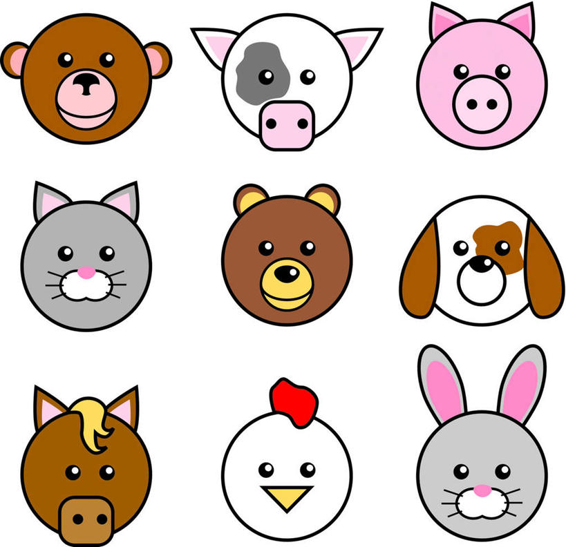 无人,笑,微笑,方图,插画,室内,白天,白色背景,正面,数码,科技,宠物,猴,鸡,猫,猪,猴子,一排,阴影,整齐,网络,高光,几何,计算机图形,合成,图画,家禽,画,排列,动物,家畜,可爱,牲畜,活泼,电脑合成图,数码合成图,图标,队列,猫咪,漫画,写实,具体,具象,心爱,半身,彩图