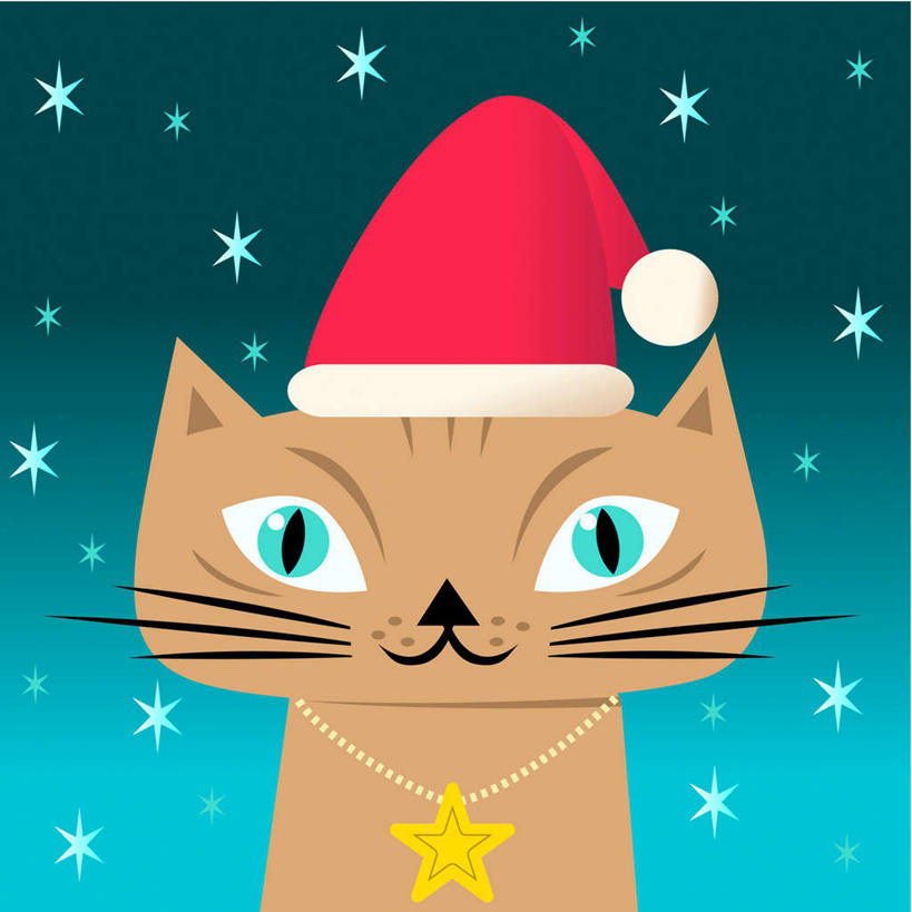 无人,方图,插画,室内,白天,夜晚,正面,数码,科技,星空,夜景,宠物,猫,帽子,阴影,蓝色背景,网络,高光,几何,计算机图形,合成,图画,挂件,画,一只,黄色,红色,动物,看,圣诞帽,可爱,电脑合成图,数码合成图,星状,闪烁,猫咪,漫画,写实,具体,具象,棉帽,直视,星夜,夜空,半身,彩图
