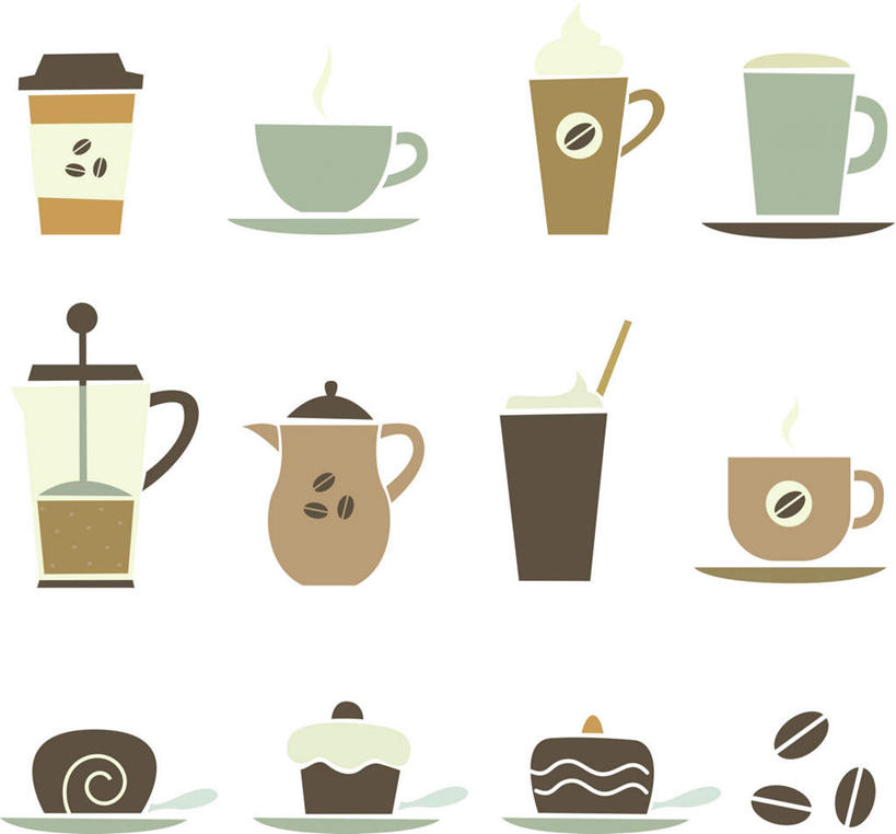 点心,咖啡,牛奶,无人,横图,插画,室内,白天,白色背景,正面,下午茶,数码,科技,植物,豆,杯子,餐具,一排,阴影,整齐,网络,瓷器,碟子,盘,豆类,豆子,卡布奇诺,食品,咖啡杯,陶瓷制品,饮品,高光,几何,计算机图形,营养,合成,图画,画,食物,糕点,饮料,排列,盘子,碟,咖啡豆,电脑合成图,数码合成图,乳制品,奶,队列,瓷杯,漫画,黑咖啡,豆科,摩卡,写实,具体,具象,咖啡因,安神,拿铁,摩卡咖啡,拿铁咖啡,彩图,蛋糕