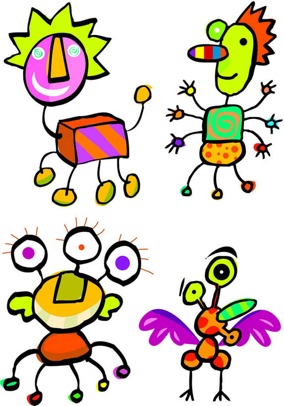 无人,小丑,竖图,插画,室内,白天,白色背景,正面,数码,科技,哺乳动物,野生动物,狮子,一排,阴影,整齐,网络,昆虫,高光,几何,计算机图形,合成,图画,画,排列,动物,四个,电脑合成图,数码合成图,机器人,队列,紧密,外星人,凶猛,漫画,写实,具体,具象,慎密,残暴,凶残,丑角,彩图