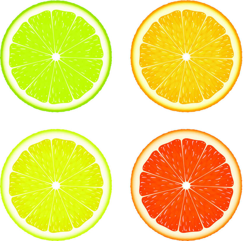 无人,横图,插画,室内,白天,白色背景,正面,数码,科技,柠檬,四片,一排,阴影,整齐,网络,高光,几何,计算机图形,合成,图画,画,排列,黄色,绿色,橙色,电脑合成图,数码合成图,队列,漫画,写实,具体,具象,益母果,柠檬片,柠果,彩图