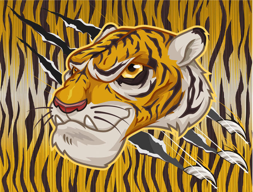 无人,横图,插画,室内,白天,正面,数码,科技,哺乳动物,虎,野生动物,阴影,花纹,条纹,锐利,网络,爪子,高光,几何,计算机图形,合成,图画,画,黄色,黑色,动物,电脑合成图,数码合成图,锋利,尖锐,印记,斑纹,尖利,凶猛,漫画,写实,具体,具象,犀利,厉害,残暴,凶残,老虎,彩图