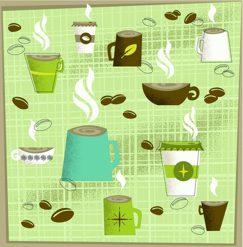 咖啡,无人,竖图,插画,室内,白天,白色背景,正面,数码,科技,植物,豆,杯子,一排,许多,阴影,整齐,反射,网络,影子,热气,豆类,豆子,水蒸气,很多,高光,几何,计算机图形,合成,图画,画,排列,黄色,蓝色,水杯,纸制品,咖啡豆,纸杯,电脑合成图,数码合成图,放置,搁置,安排,队列,一次性杯子,漫画,豆科,写实,具体,具象,咖啡因,茶杯,彩图