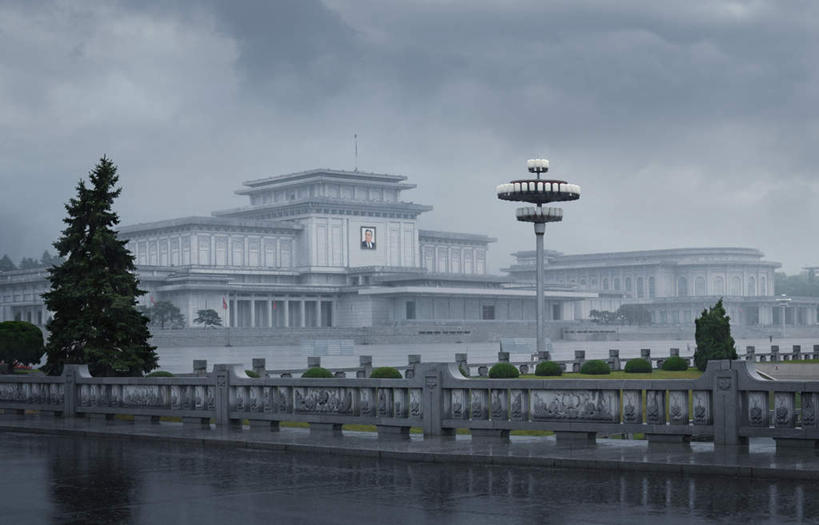 无人,宫殿,横图,室外,白天,正面,旅游,度假,湖,湖泊,树林,水,植物,标志建筑,地标,建筑,路灯,照明,朝鲜,亚洲,湖面,水流,水面,乌云,云,阴天,云朵,灯光,首都,云彩,娱乐,建设,灯,树,树木,绿色,天空,自然,湖水,天,享受,休闲,旅游胜地,放松,生长,成长,照亮,昏暗,阴沉,照明设备,东亚,朝鲜民主主义人民共和国,箕城,柳京,平壤,王俭城,彩图