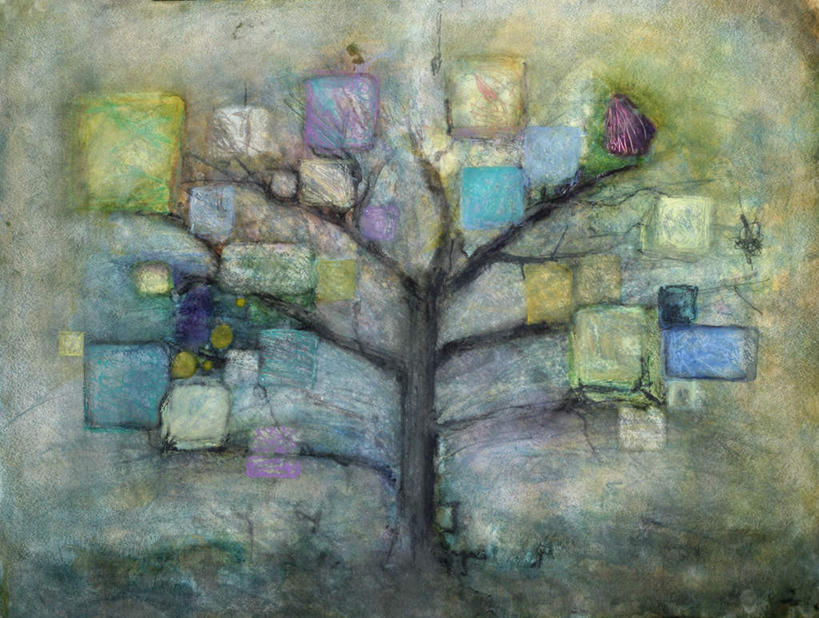 无人,横图,室内,白天,正面,数码,科技,植物,阴影,网络,图形,枝条,高光,几何,计算机图形,合成,树,树木,树枝,绿色,灰色,自然,生长,成长,五颜六色,电脑合成图,数码合成图,五彩缤纷,写实,具体,具象,柔和,大方,细致,中间色,朴素,平稳,虬枝,枝杈,彩图