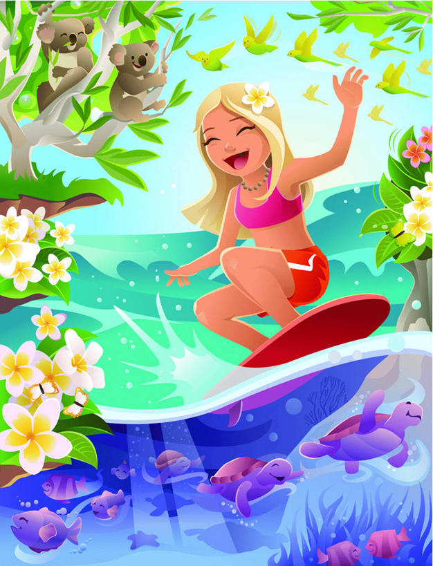 西方人,儿童,一个人,无人,蹲,举,笑,微笑,露齿笑,竖图,插画,室内,白天,正面,泳装,比基尼,纯洁,数码,科技,海浪,海洋,植物,哺乳动物,龟,鸟,鹦鹉,欧洲,欧洲人,仅一个女性,仅一个人,一群,许多,阴影,盛开,光线,网络,鸟类,冲浪板,影子,浪花,很多,高光,几何,计算机图形,合成,花蕾,图画,注视,运动器械,海洋生物,画,赤素馨花,花,花瓣,花朵,鲜花,树,树木,小孩,蓝色,绿色,蓝天,天空,阳光,自然,海水,动物,天,花苞,花蕊,观察,看,托,仅一个小孩,健康,健身器械,可爱,童年,童趣,活泼,生长,晴朗,成长,观看,电脑合成图,数码合成图,察看,合成图,关注,水生动物,坚定,树袋熊,考拉,健身器材,水生物,无尾熊,可拉熊,漫画,海景,童真,海底动物,烂漫,无邪,缅栀子,万里无云,写实,具体,具象,长寿,蛋黄花,鸡蛋花,缅栀花,观赏鸟,彩凤,虎皮鹦鹉,娇凤,冲浪装备,大季花,印度素馨,天真,女孩,女人,女性,白种人,孩子,大海,风浪,海,海水的波动,近岸浪,涌浪,晴空,晴空万里,海龟,蹲着,举起,举手,举着,向上举,向上伸,向上托,彩图,全身,三点式,泳衣,运动器材,女生