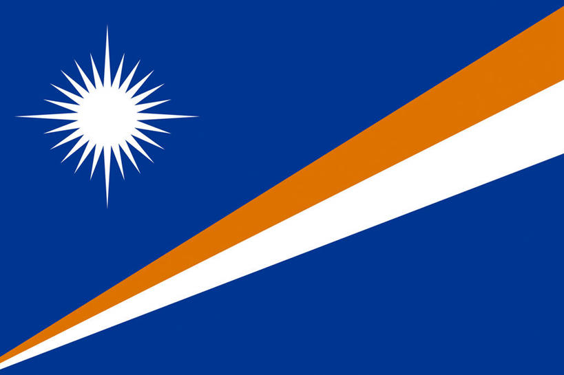 无人,横图,室内,特写,白天,正面,太阳,静物,旗帜,国旗,一面,光芒,蓝色,白色,橙色,旗,彩图,对角线,马绍尔群岛国旗,一轮