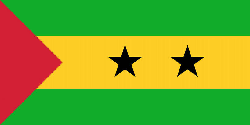 无人,横图,室内,特写,白天,正面,静物,旗帜,国旗,一面,三角形,图形,星星,两颗,几何,黄色,红色,绿色,黑色,星形,数学,五角形,旗,五角星,彩图,几何图形,圣多美和普林西比国旗