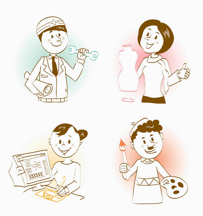 东方人,无人,四个人,设计师,建筑工人,画家,技术人员,站,笑,微笑,竖图,插画,室内,白天,白色背景,正面,衬衫,电脑,显示器,鼠标,键盘,数码,科技,帽子,亚洲,握,阴影,服装,装饰,网络,木制,笔,工具,人造模特,头盔,图纸,办公用品,领带,设计图,高光,几何,计算机图形,合成,图画,注视,休闲装,黄种人,输入设备,通讯设备,水笔,画,文具,工人,衣服,安全帽,画笔,木制品,围巾,学习用品,观察,看,站着,服装设计师,休闲,温暖,休闲服,台式电脑,握着,艺术家,服饰,道具,围脖,观看,扳手,保暖,调色盘,华丽,文具用品,点缀,电脑合成图,数码合成图,察看,调色板,御寒,合成图,画师,关注,通信设备,工程图,漫画,草图,蓝图,服装师,输出设备,服装模特,模特道具,时装道具,展示道具,服装模特道具,陈列道具,写实,具体,具象,衬托,美观,雅致,雅观,扳头,画具,男人,男性,年轻男性,年轻女性,女人,女性,亚洲人,美术设计员,设计,设计家,设计者,员工,技术员,建筑工,站立,彩图,全身,衬衣,匠人,劳动者,体力工