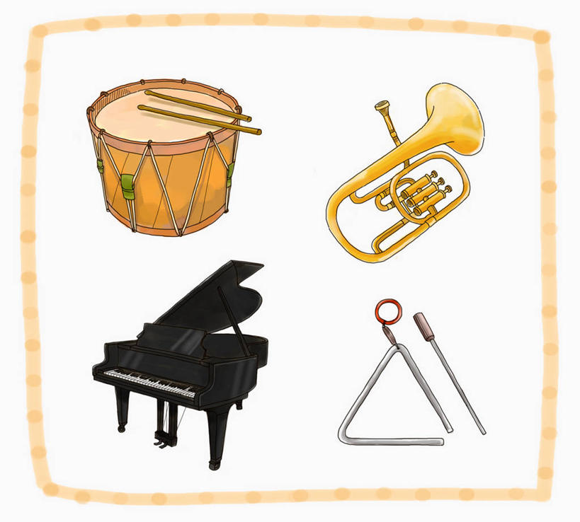 无人,横图,插画,室内,白天,白色背景,正面,键盘,数码,科技,阴影,网络,钢琴,大号,鼓,乐器,三角铁,铜管乐器,高光,几何,计算机图形,合成,图画,画,打击乐器,电脑合成图,数码合成图,键盘乐器,合成图,铜管,漫画,小鼓,写实,具体,具象,低音大号,三角铃,彩图