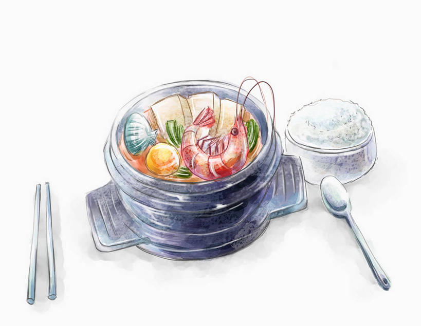 米饭,无人,横图,插画,室内,白天,白色背景,正面,烹饪,数码,科技,筷子,餐具,阴影,网络,勺子,料理,食品,饭,高光,几何,计算机图形,韩式,合成,图画,文化,传统,菜肴,美食,画,食物,调羹,汤匙,佳肴,礼节,电脑合成图,数码合成图,五谷,合成图,海鲜饭,韩国料理,礼仪,漫画,韩国菜,韩式料理,写实,具体,具象,进餐用具,彩图