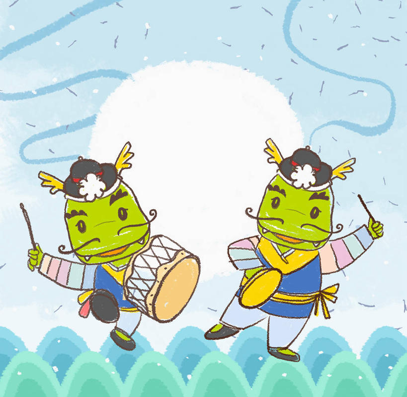 无人,笑,微笑,横图,插画,室内,白天,正面,民族服装,跳舞,成功,数码,科技,山,山脉,帽子,两条,阴影,网络,龙,丝绸,丝带,山峰,缎带,鼓,乐器,山峦,高光,几何,计算机图形,合成,图画,注视,绸带,画,群山,观察,看,击打,服饰,观看,打击乐器,电脑合成图,数码合成图,察看,合成图,高贵,关注,图腾,传说,舞姿,漫画,写实,具体,具象,祥瑞,灵兽,权势,尊荣,腰鼓,朝鲜服,幸运,彩图,全身,传统服装,民俗服,舞蹈,韩服