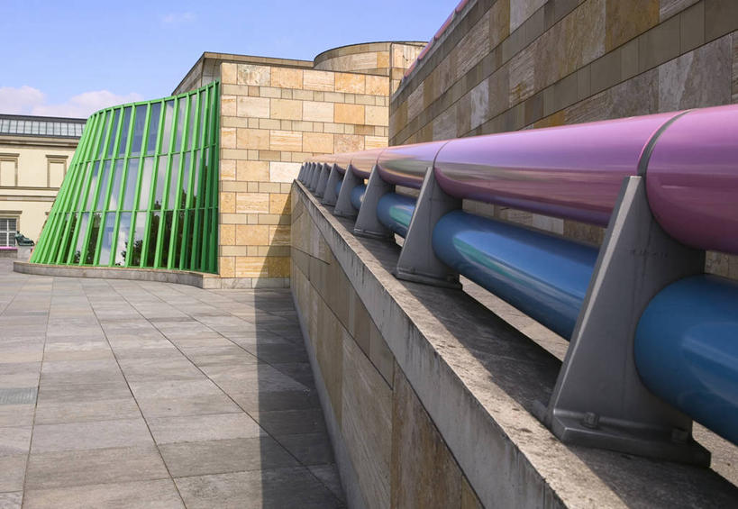 无人,博物馆,横图,室外,白天,正面,旅游,度假,标志建筑,地标,建筑,德国,欧洲,阴影,研究,光线,影子,墙,教育,娱乐,建设,墙壁,墙面,蓝色,蓝天,天空,阳光,天,享受,休闲,旅游胜地,放松,晴朗,展览,西欧,欣赏,美术馆,陈列,斯图加特,万里无云,德意志联邦共和国,州府,巴登.符腾堡,巴登.符腾堡州,巴符州,典藏,晴空,晴空万里,彩图,斯图加特州立绘画馆