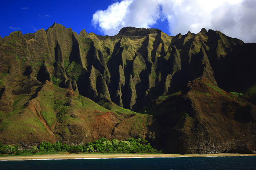 无人,公园,横图,室外,白天,正面,旅游,度假,岛屿,海浪,海洋,石头,美景,森林,山,山脉,树林,植物,夏威夷,美国,阴影,光线,石子,影子,景观,浪花,山峰,悬崖,云,云朵,山峦,云彩,娱乐,树,树木,蓝色,绿色,白云,蓝天,天空,阳光,自然,海水,群山,天,享受,休闲,景色,放松,生长,晴朗,成长,北美,北美洲,自然风光,美洲,海景,夏威夷州,爱洛哈之州,可爱岛,考艾岛,考爱岛,纳帕利海岸州立公园,北亚美利加洲,亚美利加洲,绝壁,花园之岛,大海,风浪,海,海水的波动,近岸浪,列岛,群岛,石块,岩石,涌浪,诸岛,晴空,彩图,美利坚合众国