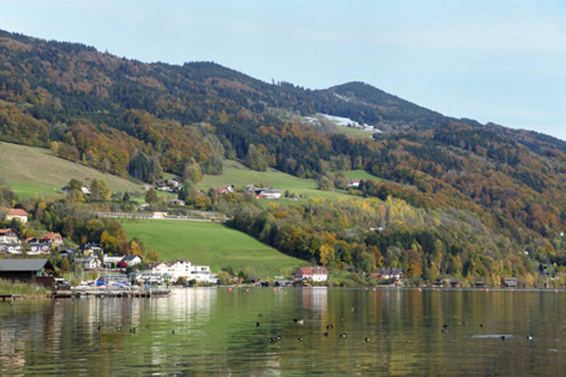 无人,家,横图,室外,白天,正面,旅游,度假,湖,湖泊,美景,秋季,森林,山,山脉,树林,水,植物,奥地利,欧洲,阴影,波纹,光线,影子,房屋,屋子,湖面,景观,山峰,水流,水面,云,云朵,涟漪,山峦,云彩,娱乐,楼房,住宅,树,树木,蓝色,绿色,白云,蓝天,水纹,天空,阳光,自然,波浪,湖水,群山,天,享受,休闲,景色,放松,生长,晴朗,成长,自然风光,中欧,水晕,奥地利共和国,上奥地利,上奥地利州,晴空,秋,秋天,彩图,房子,格蒙登县,萨尔茨卡默古特地区圣沃尔夫冈