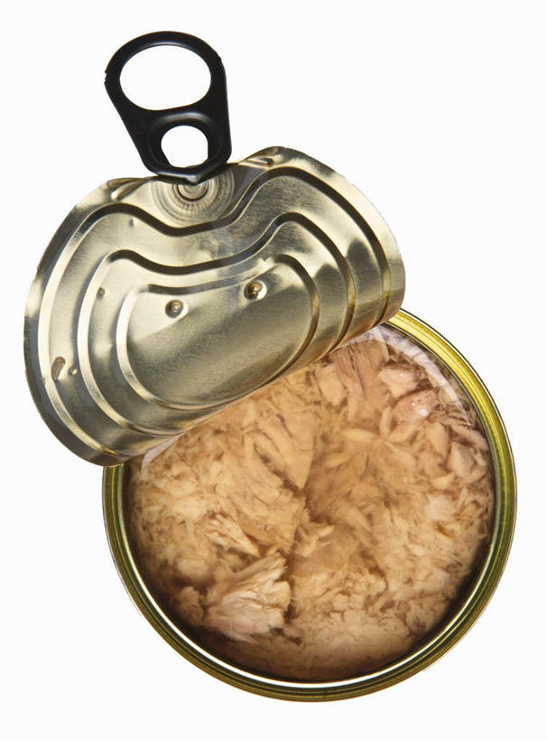 海鲜,无人,竖图,俯视,室内,特写,白天,白色背景,桌面,桌子,阴影,反射,木制,罐头,罐子,影子,肉,鱼肉,鲔鱼,水产,金枪鱼,肉类,海洋生物,一个,木制品,摄影,影棚,单个,吞拿鱼,罐头食品,水生动物,海产品,水生物,肉食,海底动物,彩图,高角度拍摄,影棚拍摄,拍摄