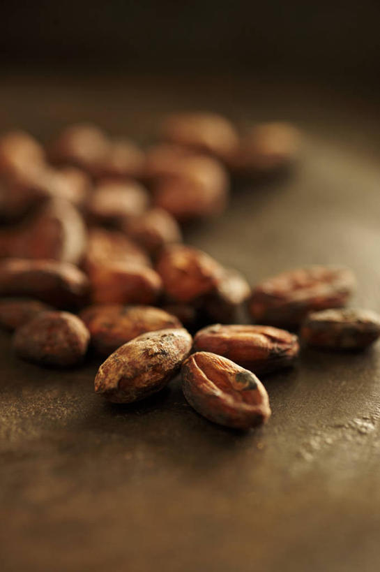 无人,竖图,俯视,室内,特写,白天,桌面,桌子,阴影,朦胧,模糊,反射,木制,影子,果实,种子,可可,木制品,可可豆,可可子,彩图,高角度拍摄